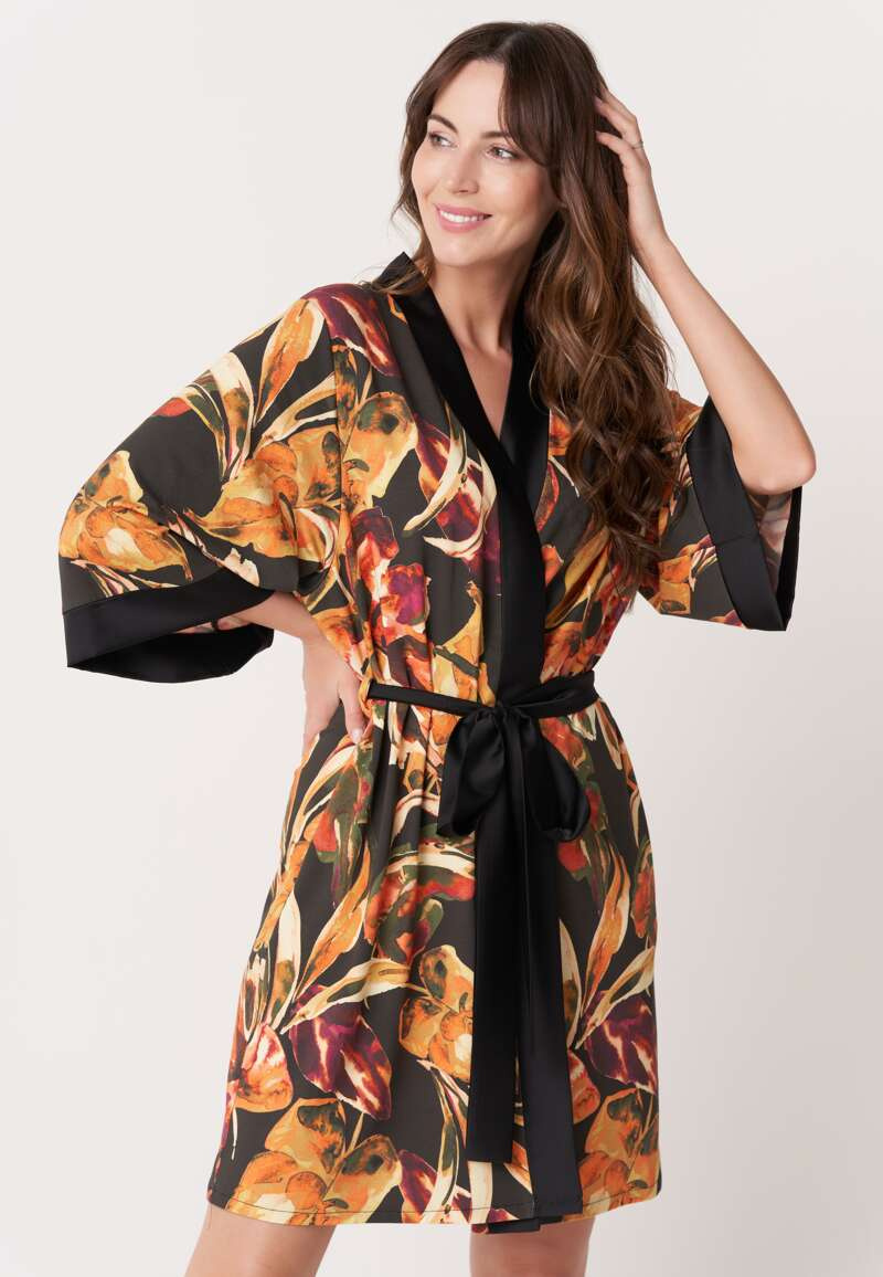 Endorfinella Kimono Honey-black monstera