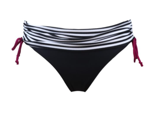 Pour Moi Sea Breeze stripe fold over brief - black/white/purple