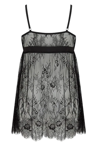 Pour Moi For Your Eyes Only Lace Babydoll - Black 