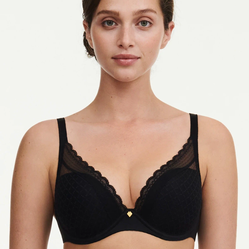 Norah Chic C16MNA Plunge T-Shirt Bra Black