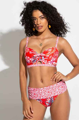 Pour Moi Horizon Fold Over Brief - Red white